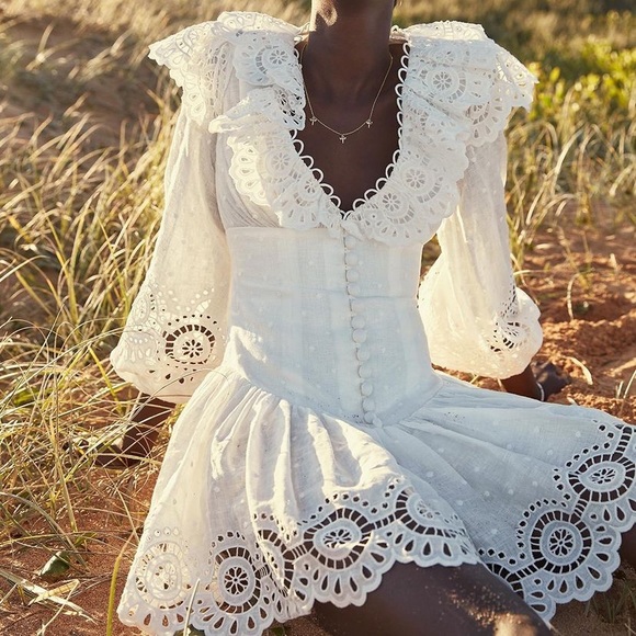 Zimmermann Dresses & Skirts - Zimmerman Bellitude Scallop Short Dress 0P